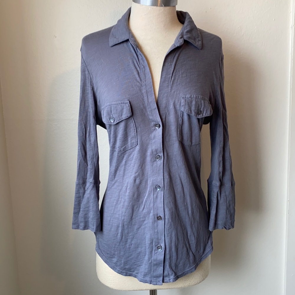 James Perse Cotton Gray Fitters Shirt 3